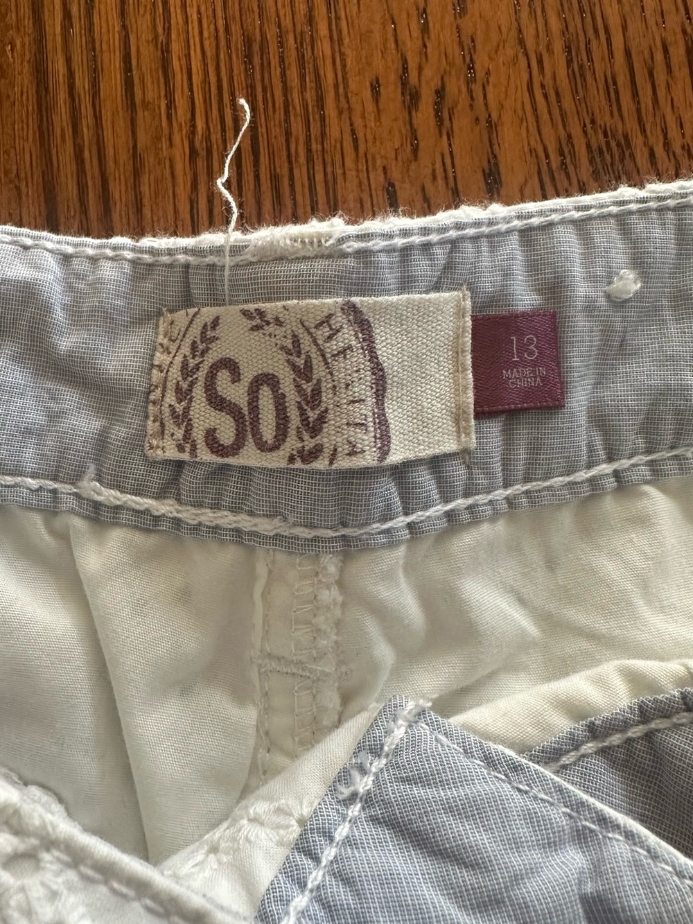 SO White Eyelet High Waist Shorts - Picture 3 of 7